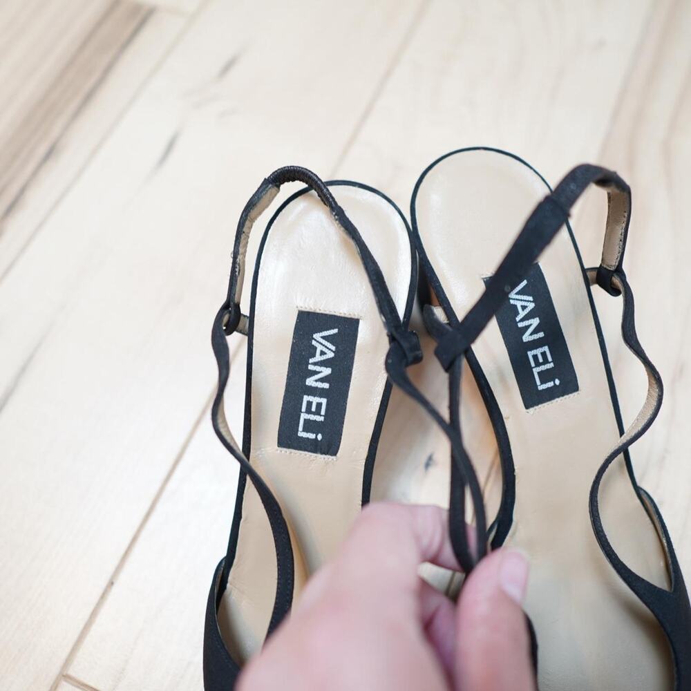 Vaneli Black Slingback D'Orsay Heels Size 10 - Picture 2 of 5